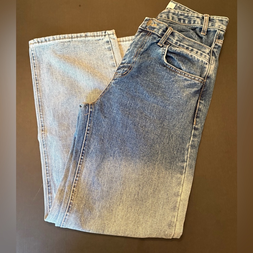 140 Avenue Ombré Uneven Button Front Straight Leg Jeans Medium 8 EUC